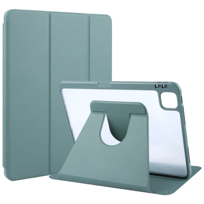 For iPad Air 13 2024 GEBEI Acrylic TPU 3-folding Rotating Smart Tablet Leather Case withh Pen Slot(Dark Green) - iPad Air 13 2024 Cases by GEBEI | Online Shopping South Africa | PMC Jewellery | Buy Now Pay Later Mobicred