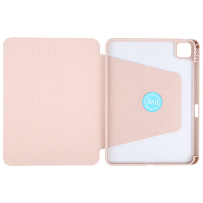 For iPad Air 13 2024 GEBEI Acrylic TPU 3-folding Rotating Smart Tablet Leather Case withh Pen Slot(Pink) - iPad Air 13 2024 Cases by GEBEI | Online Shopping South Africa | PMC Jewellery | Buy Now Pay Later Mobicred