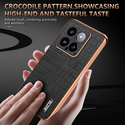 For Xiaomi 14 AZNS Electroplated Frame Crocodile Texture Full Coverage Phone Case(Black) - 14 Cases by AZNS | Online Shopping South Africa | PMC Jewellery | Buy Now Pay Later Mobicred