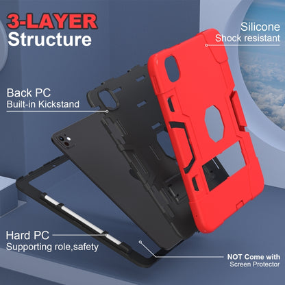 For iPad Pro 11 2024 Contrast Color Silicone Acrylic PC Tablet Case with Holder(Red Black) - iPad Pro 11 2024 Cases by PMC Jewellery | Online Shopping South Africa | PMC Jewellery | Buy Now Pay Later Mobicred