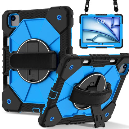 For iPad Air 11 2024 Contrast Color Robot Silicone Hybrid PC Tablet Case(Black Blue) - iPad Air 11 2024 Cases by PMC Jewellery | Online Shopping South Africa | PMC Jewellery | Buy Now Pay Later Mobicred