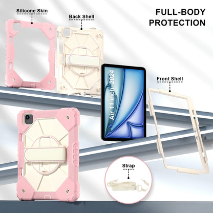 For iPad Air 11 2024 Contrast Color Robot Silicone Hybrid PC Tablet Case(Rose Gold Beige) - iPad Air 11 2024 Cases by PMC Jewellery | Online Shopping South Africa | PMC Jewellery | Buy Now Pay Later Mobicred