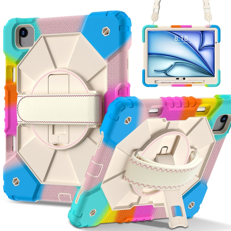 For iPad Air 11 2024 Contrast Color Robot Silicone Hybrid PC Tablet Case(Colorful Blue) - iPad Air 11 2024 Cases by PMC Jewellery | Online Shopping South Africa | PMC Jewellery | Buy Now Pay Later Mobicred