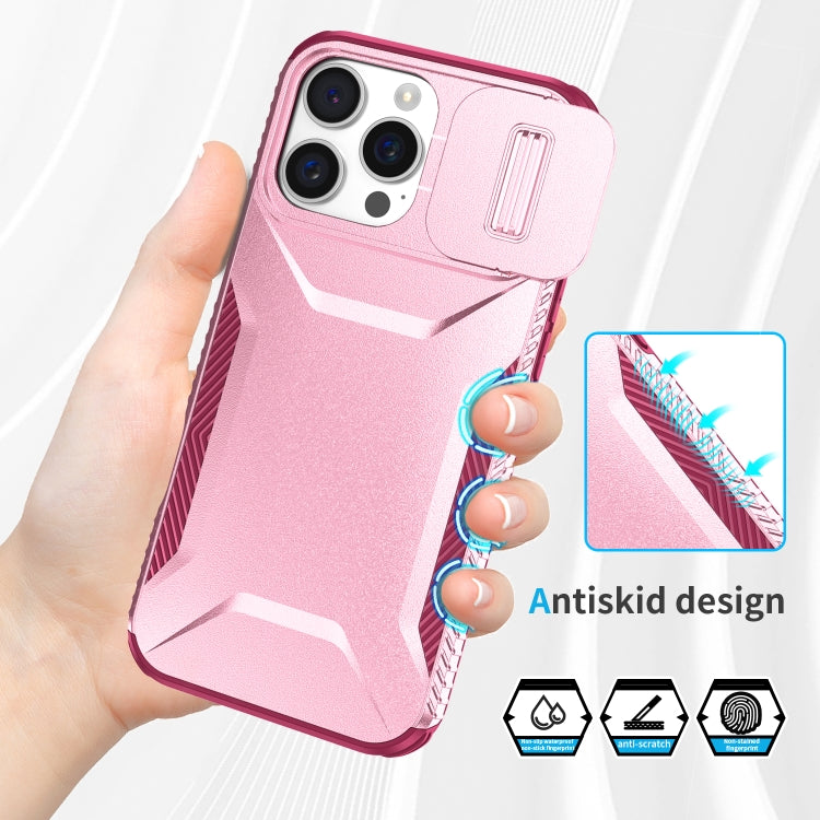 For iPhone 16 Pro Sliding Camshield Phone Case(Pink + Rose Red) - iPhone 16 Pro Cases by PMC Jewellery | Online Shopping South Africa | PMC Jewellery | Buy Now Pay Later Mobicred