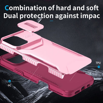 For iPhone 16 Pro Sliding Camshield Phone Case(Pink + Rose Red) - iPhone 16 Pro Cases by PMC Jewellery | Online Shopping South Africa | PMC Jewellery | Buy Now Pay Later Mobicred