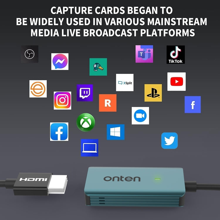Onten US331 USB Video Capture Card, Length:1.3m(Green) - Video Capture Solutions by Onten | Online Shopping South Africa | PMC TechLife | Buy Now Pay Later Mobicred