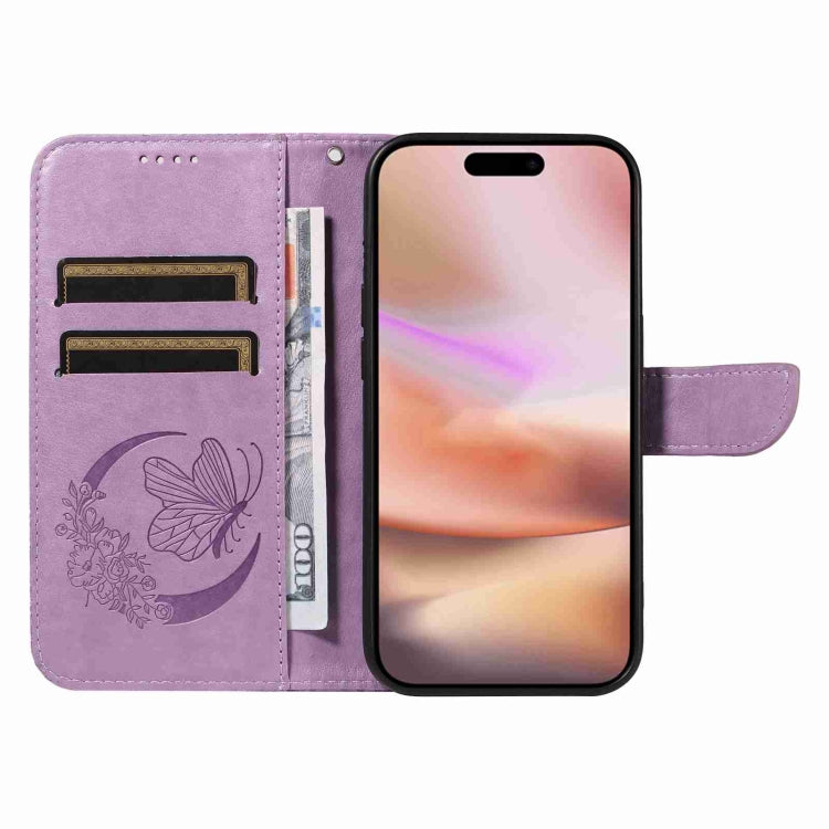 For iPhone 16 Plus Swallowtail Butterfly Embossed Leather Phone Case(Purple) - iPhone 16 Plus Cases by PMC Jewellery | Online Shopping South Africa | PMC Jewellery | Buy Now Pay Later Mobicred