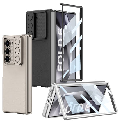 For Samsung Galaxy Z Fold6 GKK Integrated Ultra-thin Sliding Window Leather Phone Case(Silver) - Galaxy Z Fold6 5G Cases by GKK | Online Shopping South Africa | PMC Jewellery | Buy Now Pay Later Mobicred