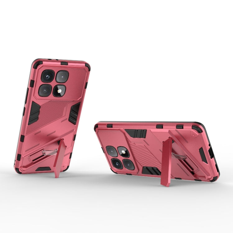 For Redmi K70 Ultra Global Punk Armor 2 in 1 PC + TPU Phone Case with Holder(Light Red) - Xiaomi Cases by PMC Jewellery | Online Shopping South Africa | PMC Jewellery | Buy Now Pay Later Mobicred