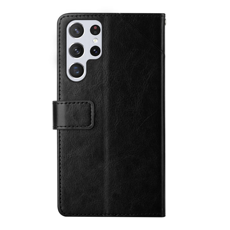 For Samsung Galaxy S25 Ultra 5G Y-shaped Pattern Flip Leather Phone Case(Black) - Galaxy S25 Ultra 5G Cases by PMC Jewellery | Online Shopping South Africa | PMC Jewellery | Buy Now Pay Later Mobicred