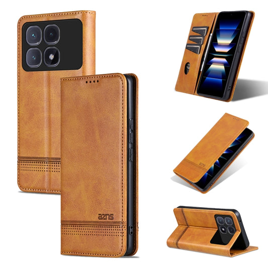 For Redmi K70 Ultra AZNS Magnetic Calf Texture Flip Leather Phone Case(Light Brown) - Xiaomi Cases by AZNS | Online Shopping South Africa | PMC Jewellery | Buy Now Pay Later Mobicred