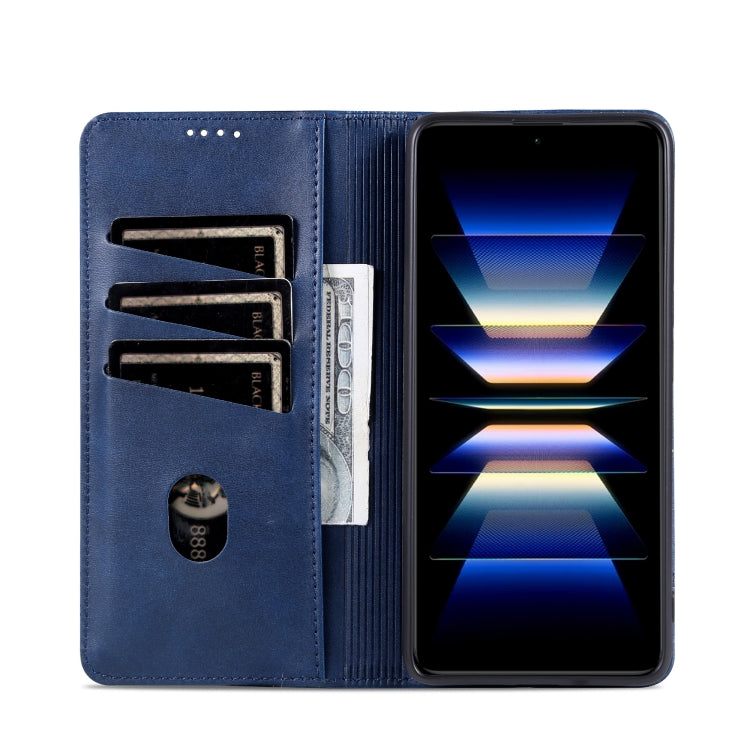 For Redmi Note 14 Pro 5G AZNS Magnetic Calf Texture Flip Leather Phone Case(Dark Blue) - Note 14 Pro Cases by AZNS | Online Shopping South Africa | PMC Jewellery | Buy Now Pay Later Mobicred