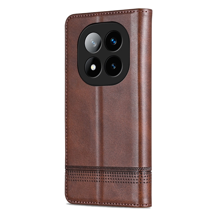 For Redmi Note 14 Pro 5G AZNS Magnetic Calf Texture Flip Leather Phone Case(Dark Brown) - Note 14 Pro Cases by AZNS | Online Shopping South Africa | PMC Jewellery | Buy Now Pay Later Mobicred