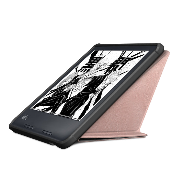 For Kobo Libra Colour 2024 Solid Color Deformation TPU Leather Smart Tablet Case(Rose Gold) - Others by PMC Jewellery | Online Shopping South Africa | PMC Jewellery | Buy Now Pay Later Mobicred
