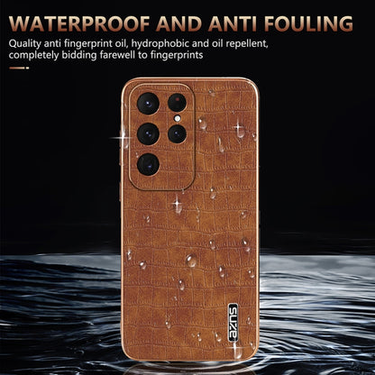 For Samsung Galaxy S25 Ultra 5G AZNS Electroplated Frame Crocodile Texture Full Coverage Phone Case(White) - Galaxy S25 Ultra 5G Cases by AZNS | Online Shopping South Africa | PMC Jewellery | Buy Now Pay Later Mobicred