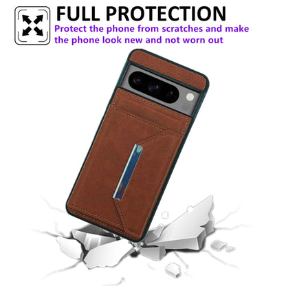 For Google Pixel 9 Pro XL Solid Color Metal Buckle Card Slots Bag Phone Case(Brown) - Google Cases by PMC Jewellery | Online Shopping South Africa | PMC Jewellery | Buy Now Pay Later Mobicred