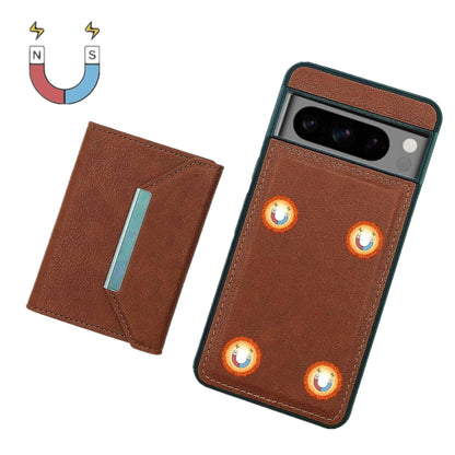 For Google Pixel 9 Pro XL Solid Color Metal Buckle Card Slots Bag Phone Case(Brown) - Google Cases by PMC Jewellery | Online Shopping South Africa | PMC Jewellery | Buy Now Pay Later Mobicred