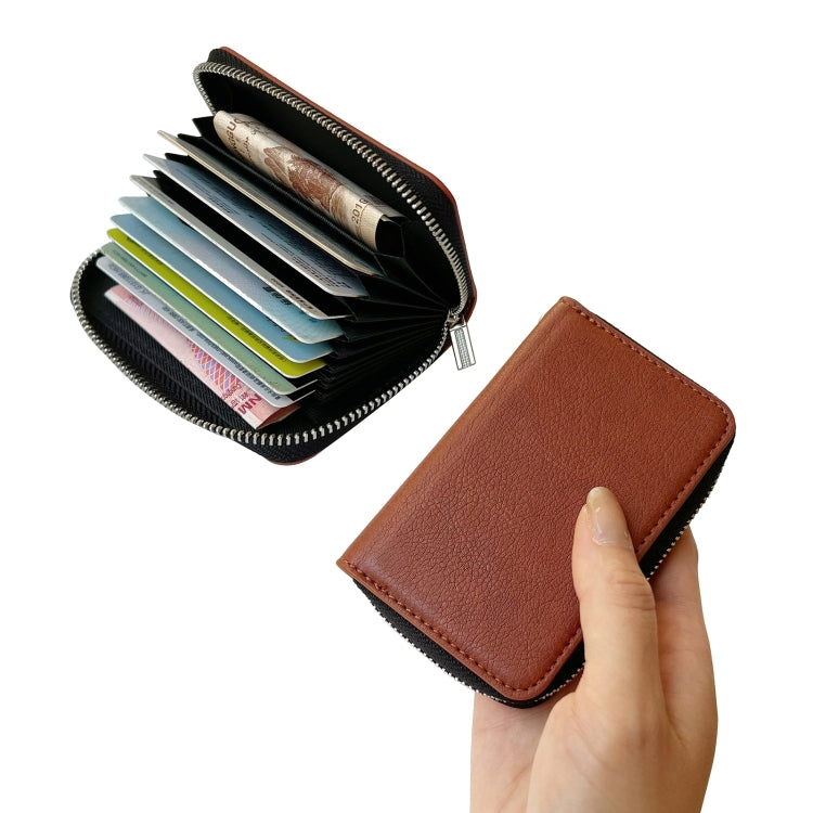 For Google Pixel 7 Pro Solid Color Zipper 11-Card Slots Bag Phone Case with Lanyard(Brown) - Google Cases by PMC TechLife | Online Shopping South Africa | PMC TechLife | Buy Now Pay Later Mobicred