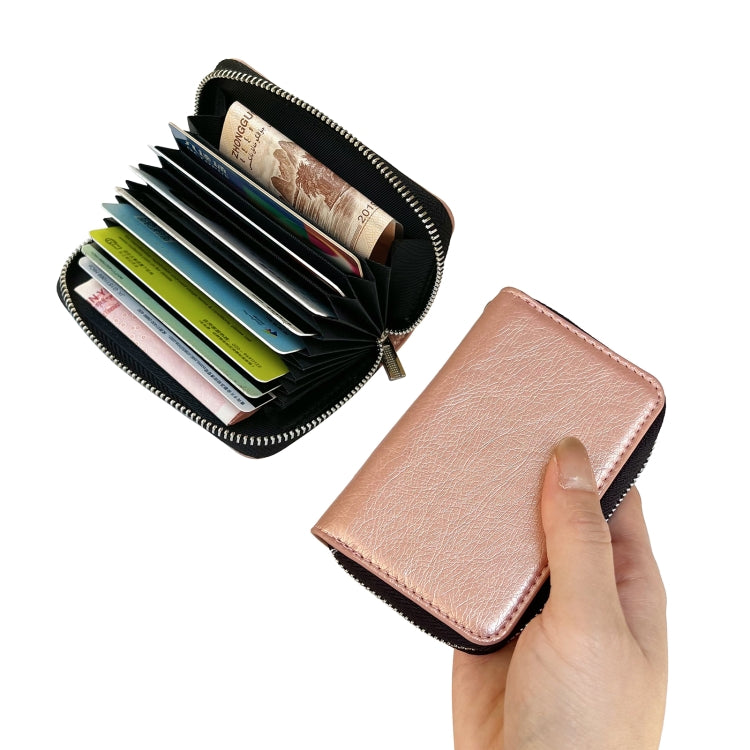For Google Pixel 7 Solid Color Zipper 11-Card Slots Bag Phone Case with Lanyard(Rose Gold) - Google Cases by PMC TechLife | Online Shopping South Africa | PMC TechLife | Buy Now Pay Later Mobicred