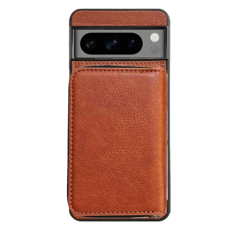 For Google Pixel 6 Pro Solid Color Zipper 11-Card Slots Bag Phone Case with Lanyard(Brown) - Google Cases by PMC TechLife | Online Shopping South Africa | PMC TechLife | Buy Now Pay Later Mobicred