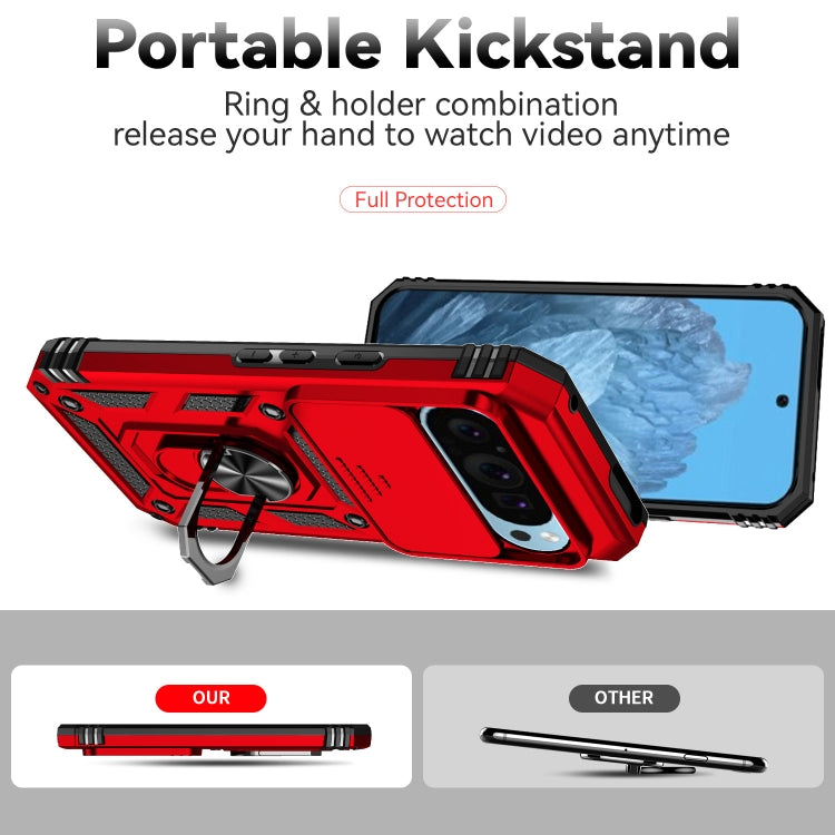 For Google Pixel 9 Sliding Camshield Holder Phone Case(Red) - Google Cases by PMC TechLife | Online Shopping South Africa | PMC TechLife | Buy Now Pay Later Mobicred
