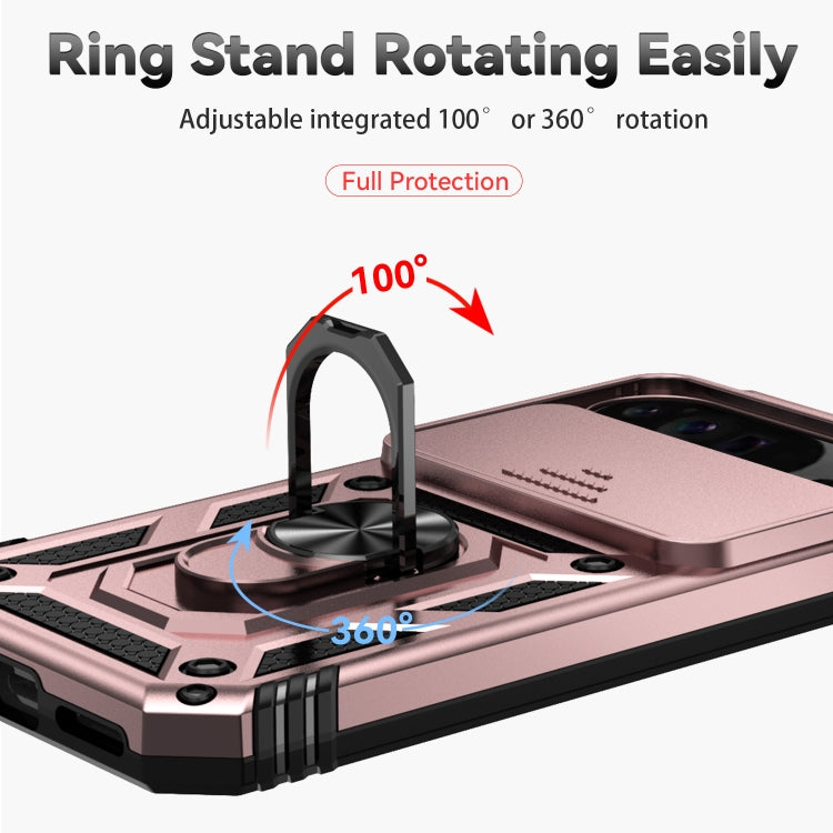 For Google Pixel 9 Pro Sliding Camshield Holder Phone Case(Rose Gold) - Google Cases by PMC TechLife | Online Shopping South Africa | PMC TechLife | Buy Now Pay Later Mobicred