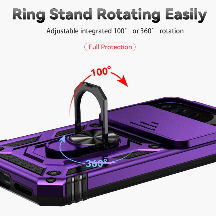 For Google Pixel 9 Pro Sliding Camshield Holder Phone Case(Purple) - Google Cases by PMC TechLife | Online Shopping South Africa | PMC TechLife | Buy Now Pay Later Mobicred
