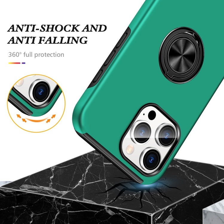 For iPhone 16 Magnetic Ring Holder Phone Case(Dark Green) - iPhone 16 Cases by PMC Jewellery | Online Shopping South Africa | PMC Jewellery | Buy Now Pay Later Mobicred