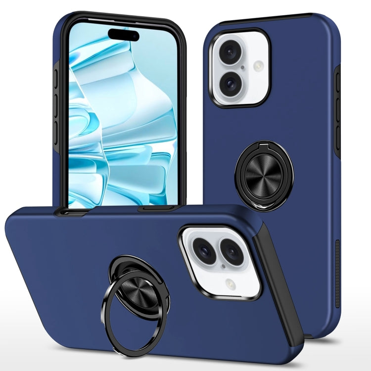 For iPhone 16 Plus Magnetic Ring Holder Phone Case(Navy Blue) - iPhone 16 Plus Cases by PMC TechLife | Online Shopping South Africa | PMC TechLife | Buy Now Pay Later Mobicred