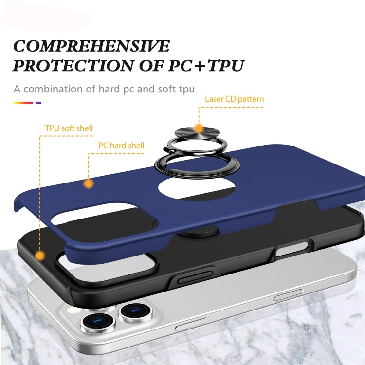 For iPhone 16 Plus Magnetic Ring Holder Phone Case(Navy Blue) - iPhone 16 Plus Cases by PMC TechLife | Online Shopping South Africa | PMC TechLife | Buy Now Pay Later Mobicred