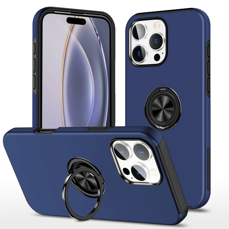 For iPhone 16 Pro Magnetic Ring Holder Phone Case(Navy Blue) - iPhone 16 Pro Cases by PMC Jewellery | Online Shopping South Africa | PMC Jewellery | Buy Now Pay Later Mobicred