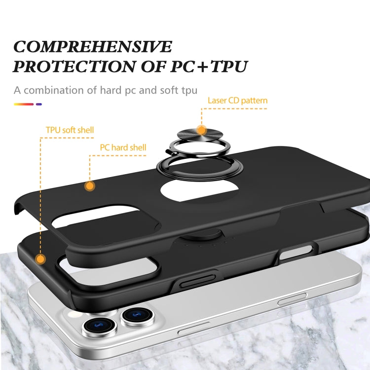 For iPhone 16 Pro Magnetic Ring Holder Phone Case(Black) - iPhone 16 Pro Cases by PMC Jewellery | Online Shopping South Africa | PMC Jewellery | Buy Now Pay Later Mobicred