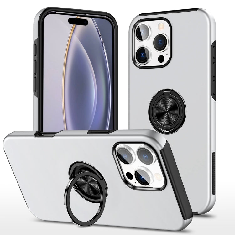 For iPhone 16 Pro Magnetic Ring Holder Phone Case(Silver) - free shipping - PMC TechLife - Order now!