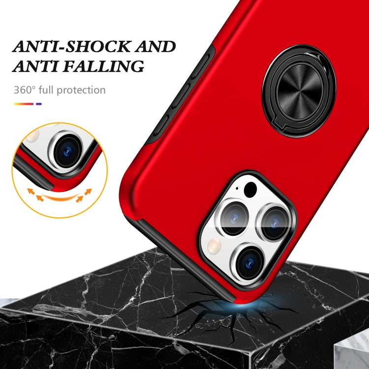 For iPhone 16 Pro Max Magnetic Ring Holder Phone Case(Red) - iPhone 16 Pro Max Cases by PMC Jewellery | Online Shopping South Africa | PMC Jewellery | Buy Now Pay Later Mobicred