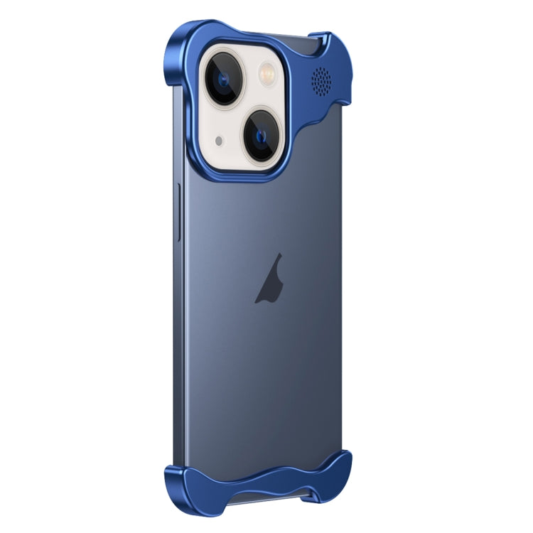 For iPhone 13 Aromatherapy Alloy Frameless Phone Case(Blue) - free shipping - PMC Jewellery - Order now!
