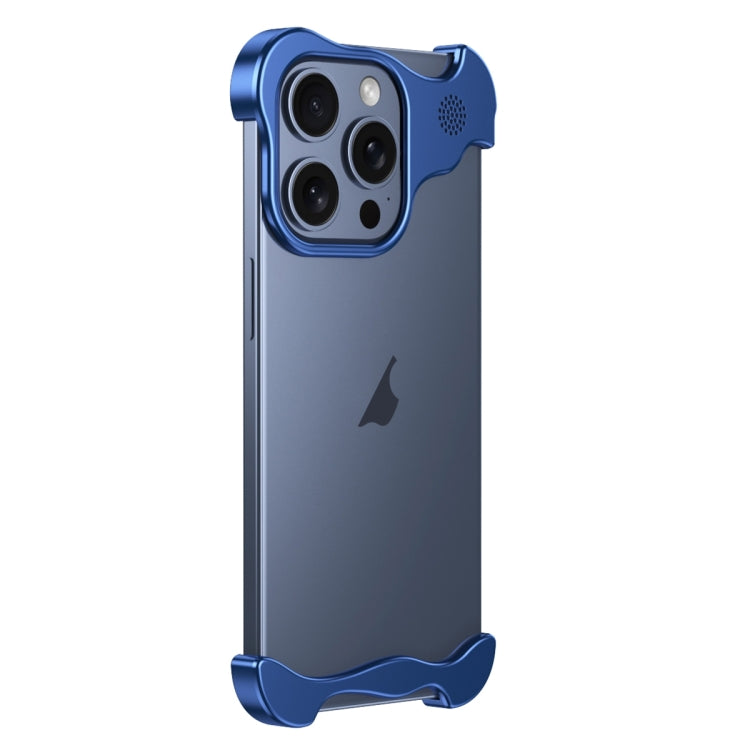 For iPhone 16 Pro Aromatherapy Alloy Frameless Phone Case(Blue) - iPhone 16 Pro Cases by PMC Jewellery | Online Shopping South Africa | PMC Jewellery | Buy Now Pay Later Mobicred