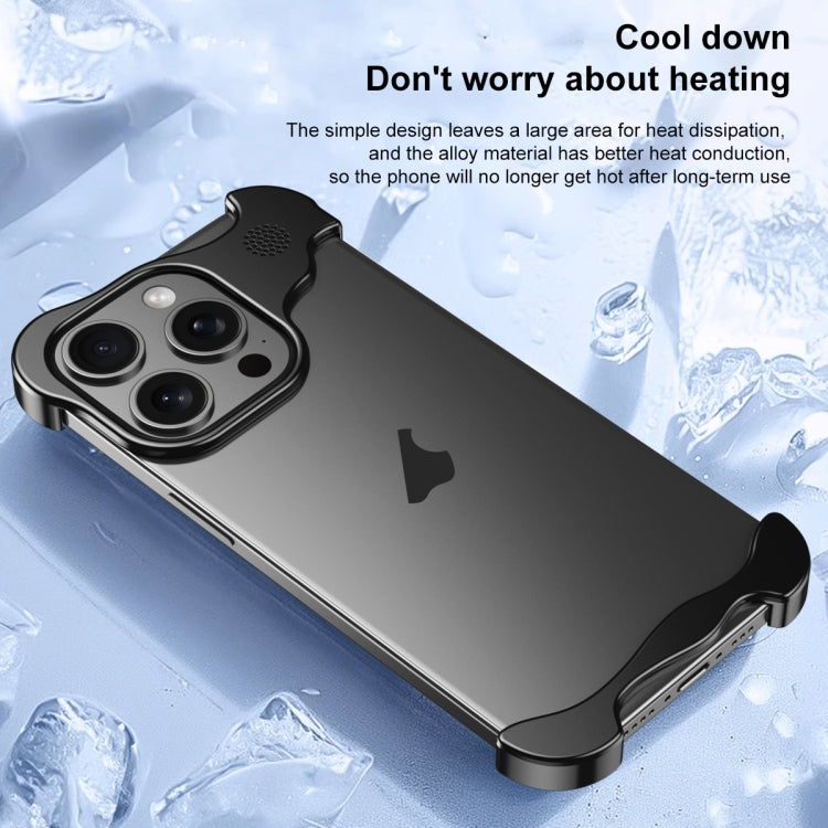 For iPhone 15 Pro Aromatherapy Alloy Frameless Phone Case(Purple) - free shipping - PMC Jewellery - Order now!