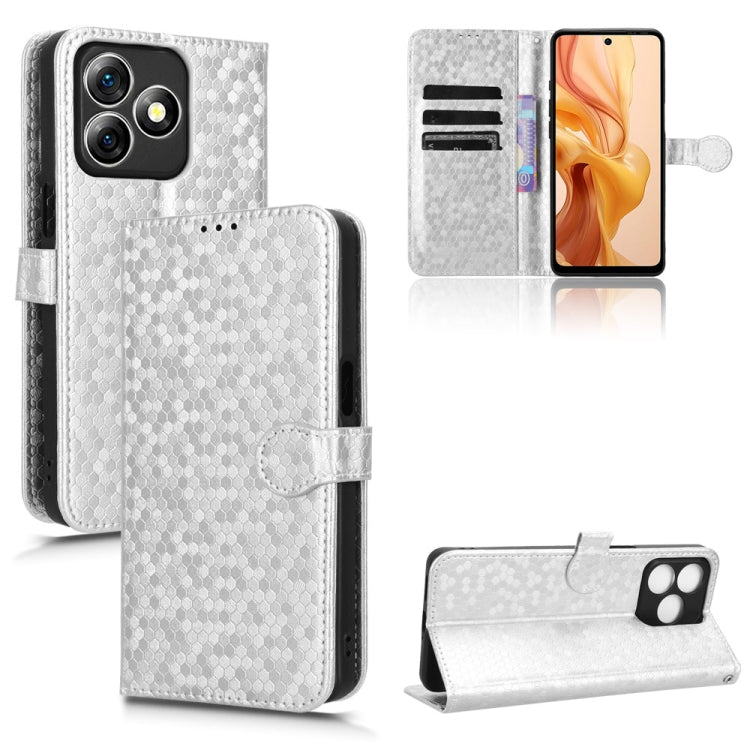 For Ulefone Note 18 Ultra Honeycomb Dot Texture Leather Phone Case(Silver) - Ulefone Cases by PMC Jewellery | Online Shopping South Africa | PMC Jewellery | Buy Now Pay Later Mobicred