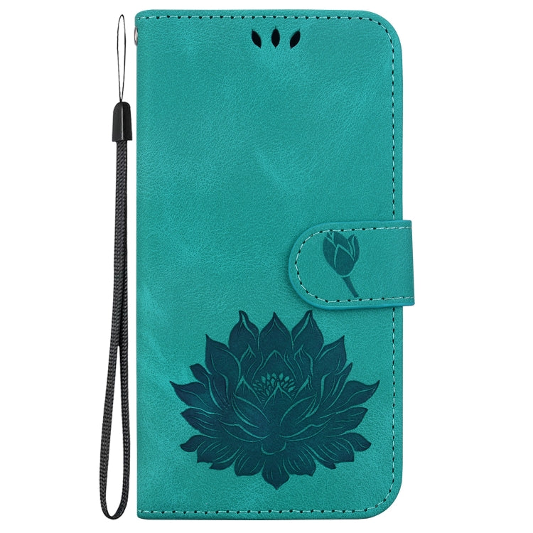 For Google Pixel 9 Lotus Embossed Leather Phone Case(Green) - Google Cases by PMC Jewellery | Online Shopping South Africa | PMC Jewellery | Buy Now Pay Later Mobicred