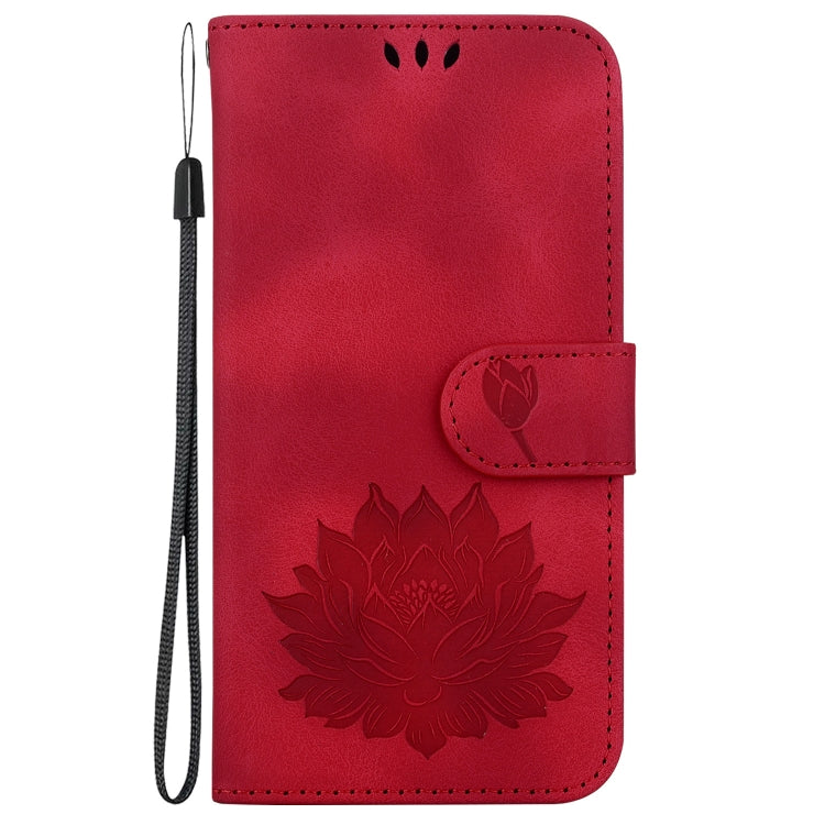 For Redmi K70 / K70 Pro Lotus Embossed Leather Phone Case(Red) - K70 Cases by PMC Jewellery | Online Shopping South Africa | PMC Jewellery | Buy Now Pay Later Mobicred