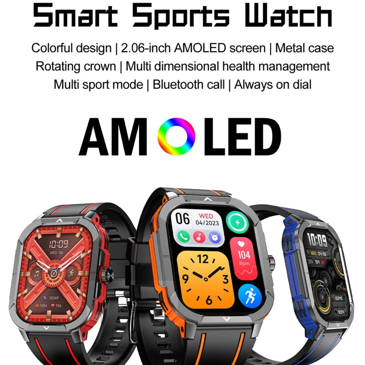 LEMFO HK56 2.06 inch BT5.3 IP68 Sport Smart Watch, Support Bluetooth Call / Message Notification / Heart Rate / Blood Pressure Health Monitor(Blue) - Smart Watches by LEMFO | Online Shopping South Africa | PMC Jewellery | Buy Now Pay Later Mobicred