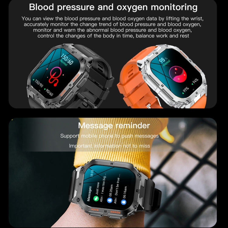 LEMFO K61 Pro 1.96 inch BT5.0 Sport Smart Watch, Support Bluetooth Call / Sleep / Blood Oxygen / Heart Rate / Blood Pressure Health Monitor(Orange) - Smart Watches by LEMFO | Online Shopping South Africa | PMC Jewellery | Buy Now Pay Later Mobicred