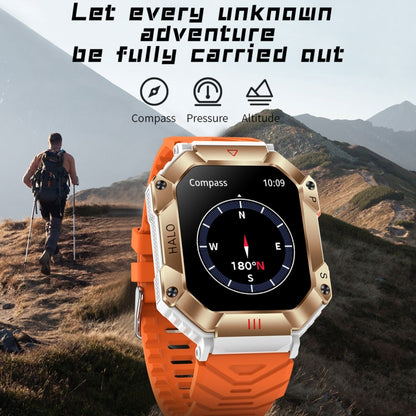 KR80 2.0 inch BT5.1 IP67 Sport Smart Watch, Support Bluetooth Call / Sleep / Blood Oxygen / Heart Rate / Blood Pressure Health Monitor(White+Orange) - Smart Watches by PMC Jewellery | Online Shopping South Africa | PMC Jewellery | Buy Now Pay Later Mobicred