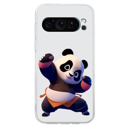 For Google Pixel 9 Colored Drawing Pattern Transparent TPU Phone Case(Panda) - Google Cases by PMC Jewellery | Online Shopping South Africa | PMC Jewellery | Buy Now Pay Later Mobicred