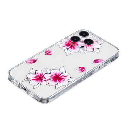 For iPhone 16 Pro Max Colored Drawing Pattern Transparent TPU Phone Case(Sakura) - iPhone 16 Pro Max Cases by PMC Jewellery | Online Shopping South Africa | PMC Jewellery | Buy Now Pay Later Mobicred