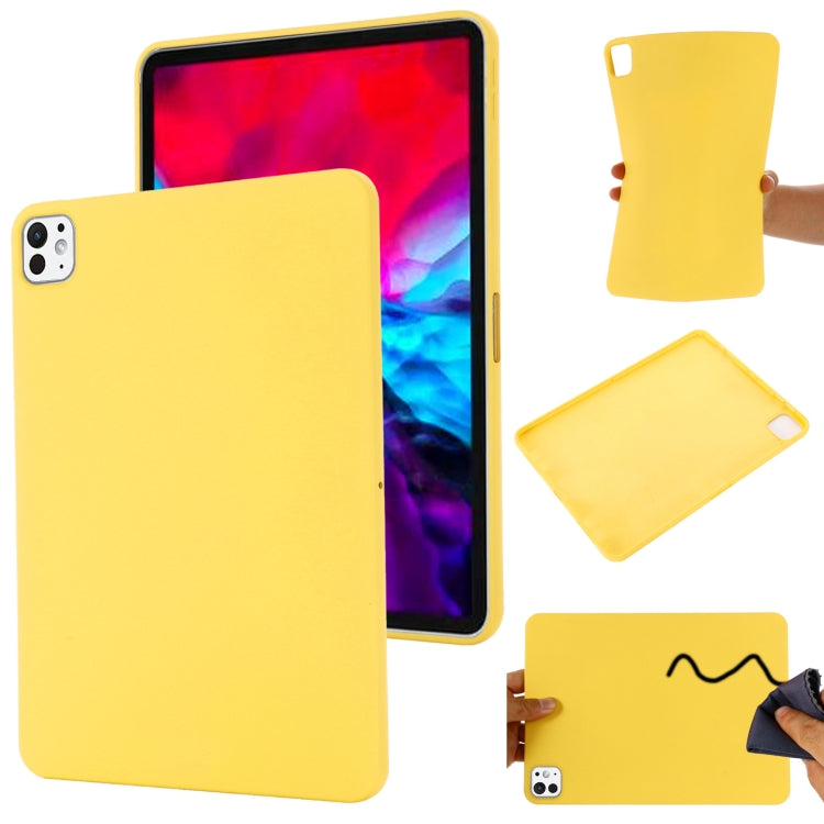 For iPad Pro 13 2024 Pure Color Liquid Silicone Shockproof Tablet Case(Yellow) - iPad Pro 13 2024 Cases by PMC Jewellery | Online Shopping South Africa | PMC Jewellery | Buy Now Pay Later Mobicred