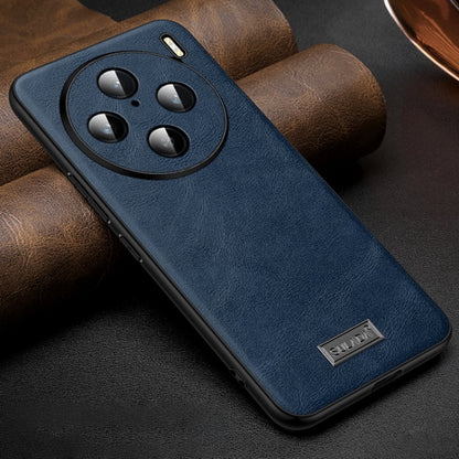 For vivo X100s Pro / X100 Pro SULADA Shockproof TPU + Handmade Leather Phone Case(Blue) - X100 Pro Cases by SULADA | Online Shopping South Africa | PMC Jewellery | Buy Now Pay Later Mobicred