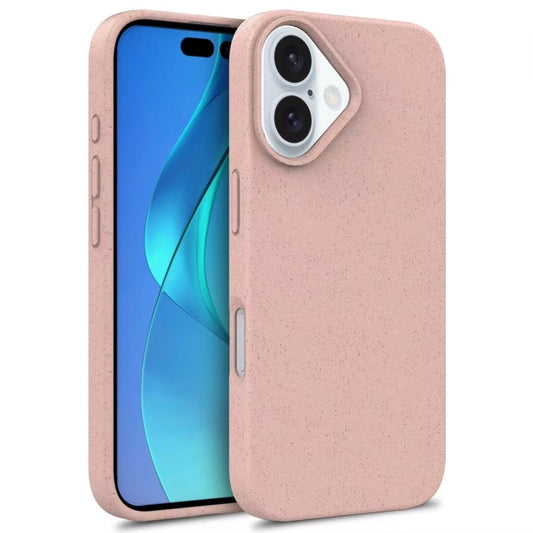 For iPhone 16 Plus Wheat Straw TPU Phone Case(Pink) - iPhone 16 Plus Cases by PMC Jewellery | Online Shopping South Africa | PMC Jewellery | Buy Now Pay Later Mobicred