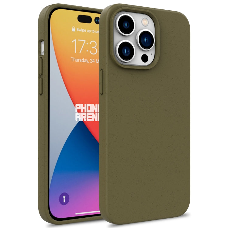 For iPhone 16 Pro Wheat Straw TPU Phone Case(Army Green) - iPhone 16 Pro Cases by PMC TechLife | Online Shopping South Africa | PMC TechLife | Buy Now Pay Later Mobicred