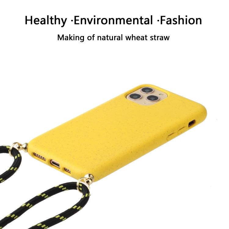 For iPhone 16 Pro Wheat Straw Material + TPU Phone Case with Lanyard(Black) - iPhone 16 Pro Cases by PMC TechLife | Online Shopping South Africa | PMC TechLife | Buy Now Pay Later Mobicred